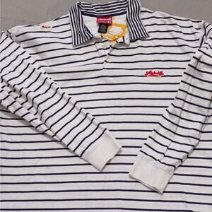 Akademikas Long Sleeve Polo Shirt Size 4XL Black White